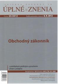 UZZ 25/2012 Obchodný zákonník