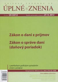 UZZ 29/2012 Zákon o dani z príjmov