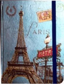 Zápisník s gumičkou 178x126 mm Paříž s Eifelovkou F