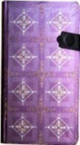 Zápisník s magnetickým klipem 85x160 mm fialový se zlatobílým ornamentem B