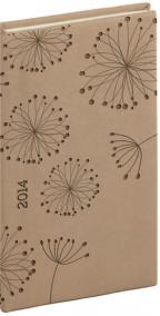 Diář 2014 - Tucson-Vivella speciál - Kapesní, krémová, květiny (ČES, SLO, ANG, NĚM)