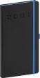 Kapesní diář Nox 2021, černý-modrý, 9 × 15,5 cm
