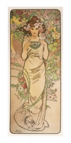 Pohled Alfons Mucha – Rose, dlouhý