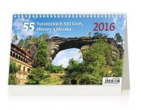 Kalendář stolní 2016 - 55 turistických nej Čech, Moravy a Slezska