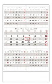 Kalendář nástěnný 2019 - Pětiměsíční šedý