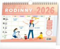 NOTIQUE Týždenný rodinný plánovací kalendár s háčikom CZ/SK 2026, 30 x 21 cm
