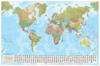 Mapa světa - státy světa s vlajkami 1/35 mil. / arch