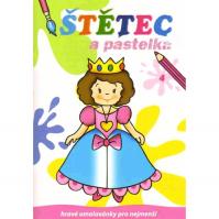 Štětec a pastelka růžové - Omalovánky A4